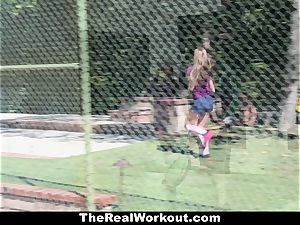 TheRealWorkout Kimber Lee poked By Her Soccer Coach